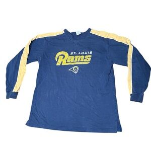 Vintage NFL Blue and Yellow  Rams Medium Long Sleeve Tee